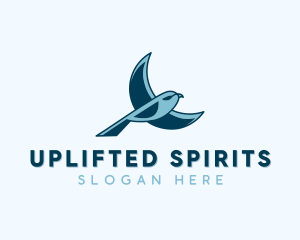 Blue Bird Flying logo design