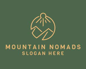 Mountain Sun Circle logo design