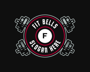 Fitness Workout Barbell logo design