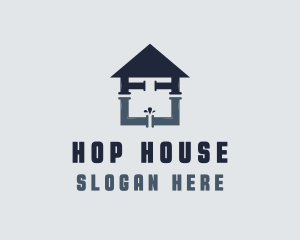 Plumbing House Pipe logo design