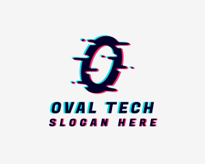 Digital Tech Glitch Letter O logo design