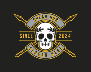 Skull Spear Hunter logo design