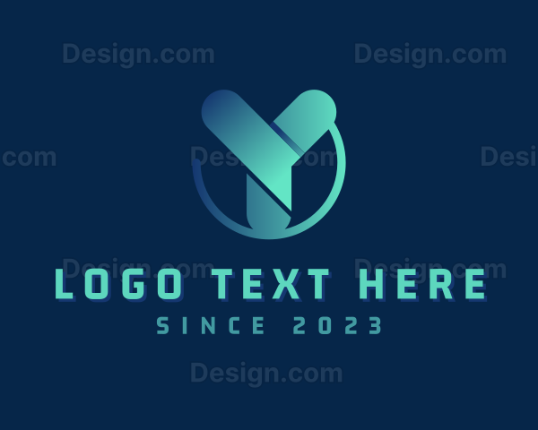 Digital 3D Tech Letter Y Logo