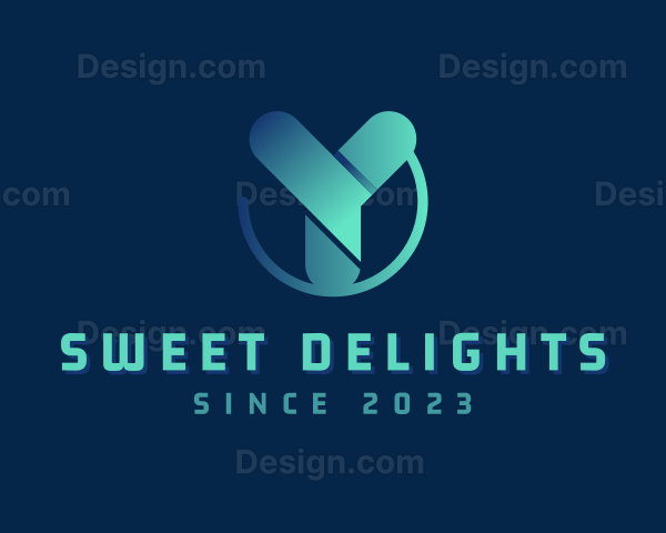 Digital 3D Tech Letter Y Logo