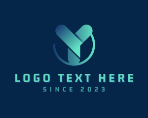 Digital 3D Tech Letter Y logo