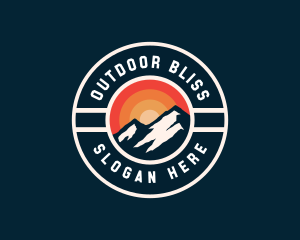 Retro Mountain Hiking logo design