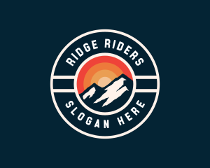 Retro Mountain Hiking logo design