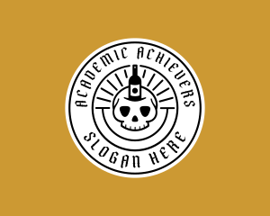 Hipster Skull Liquor Logo