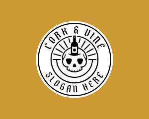 Hipster Skull Liquor logo design