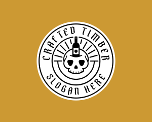 Hipster Skull Liquor logo design