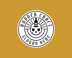 Hipster Skull Liquor logo design