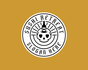 Hipster Skull Liquor logo design