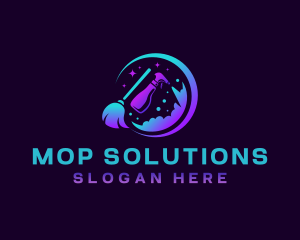 Mop Spray Sanitation logo design