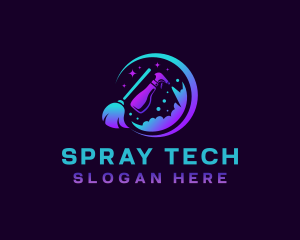 Mop Spray Sanitation logo design