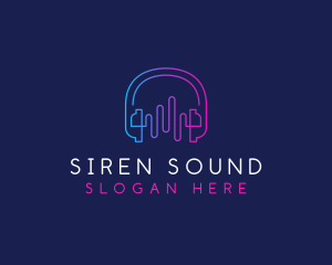 Headphone Sound Music logo design