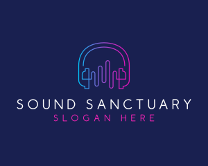 Headphone Sound Music logo design