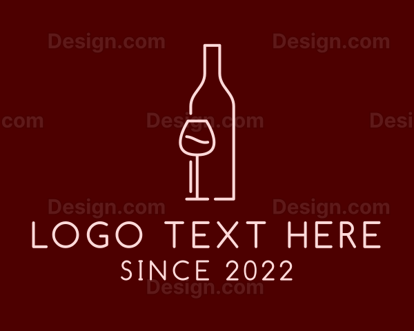 Minimalist Wine Bottle Glass Logo