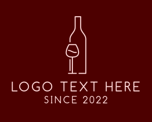 Minimalist Wine Bottle Glass logo
