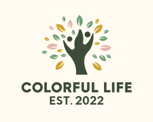 Colorful Human Tree Charity  logo design