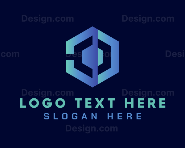 Blue Digital Tech Letter C Logo