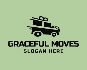 Fast Gift Delivery Truck logo design