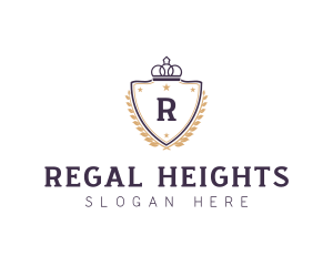 Regal Shield Wreath logo design