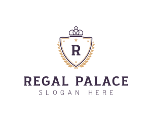 Regal Shield Wreath logo design