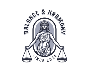 Woman Lady Justice logo design