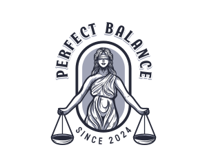 Woman Lady Justice logo design