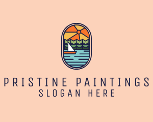 Lake Sunset Sailing logo design