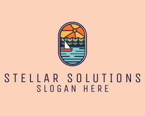 Lake Sunset Sailing logo design