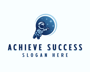 Astronaut  Moon Planet logo design