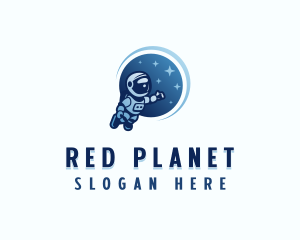 Astronaut  Moon Planet logo design