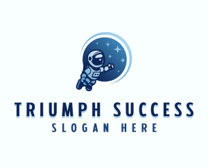 Astronaut  Moon Planet logo design