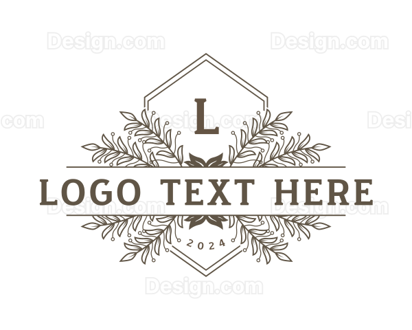 Decorative Floral Wreath Logo