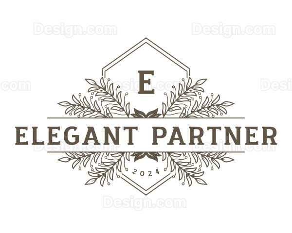 Decorative Floral Wreath Logo