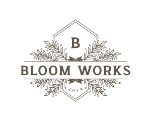 Decorative Floral Wreath logo design