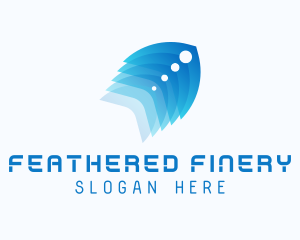 Modern Tech Feather logo design