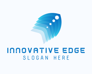 Modern Tech Feather logo design