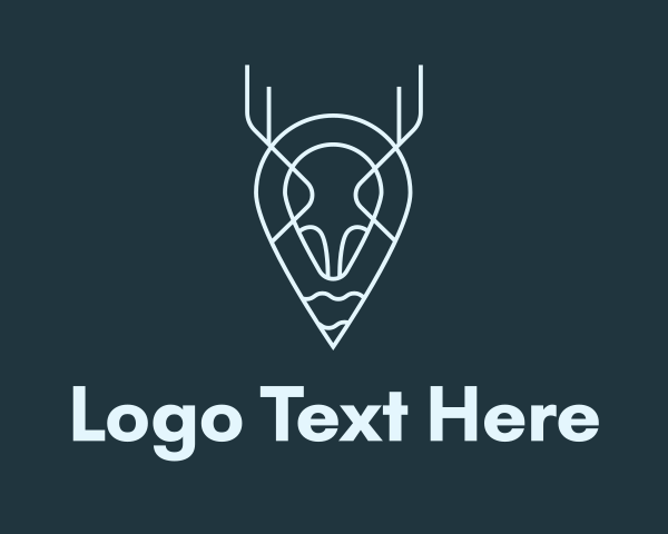 Blue Minimalist Deer Location logo