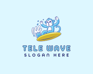 Monkey Wave Surfer logo design