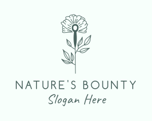 Tulip Flower Needle logo design