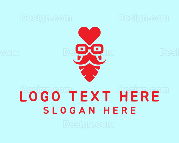 Red Hipster Love Logo