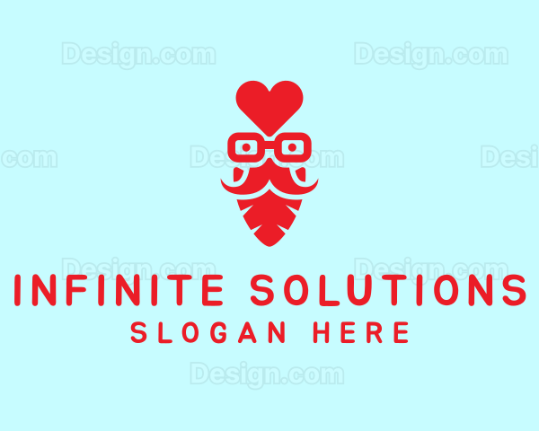 Red Hipster Love Logo