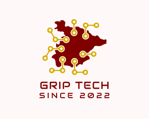 Spain Network Tech Map logo design