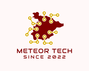 Spain Network Tech Map logo design