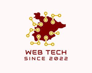 Spain Network Tech Map logo design