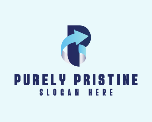 3D Arrow Letter P logo design