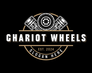 Piston Wheel Machinery logo design