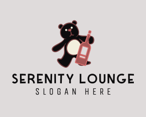 Wine Bottle Bear logo design